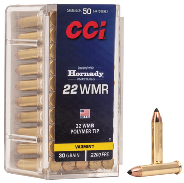 CCI 0073 VMAX 22 WMR 30gr V-Max Polymer Tip - Box or Case