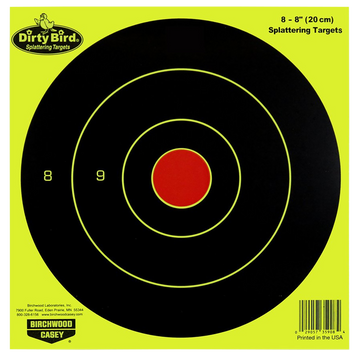 Birchwood Casey 35950 Dirty Bird 8" Bullseye Hanging Paper Target Black/Yellow 50 Per Pkg