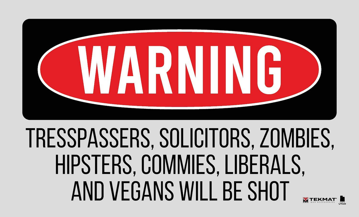 TekMat Trespassers Will Be Shot Door Mat 25x42 Multi-Color Rubber