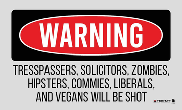 TekMat Trespassers Will Be Shot Door Mat 25x42 Multi-Color Rubber