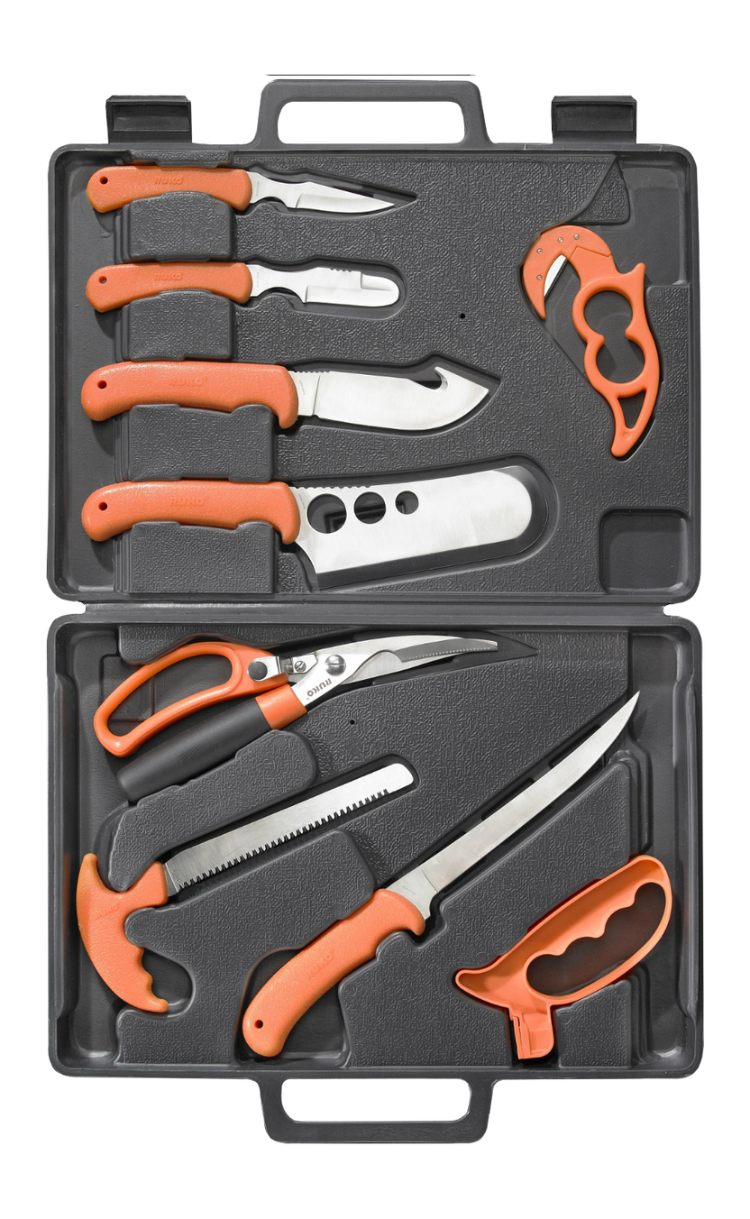 RYNOBLADE KNIVES RUKO RUK0131 420A 11-Piece Game Processing Knife Set