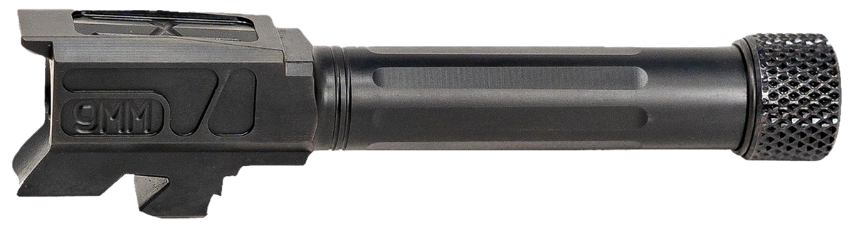 Faxon Firearms Match Series 9mm Luger Fluted Threaded Barrel - Glock 43/43X - 416-R Stainless - Black Nitride
