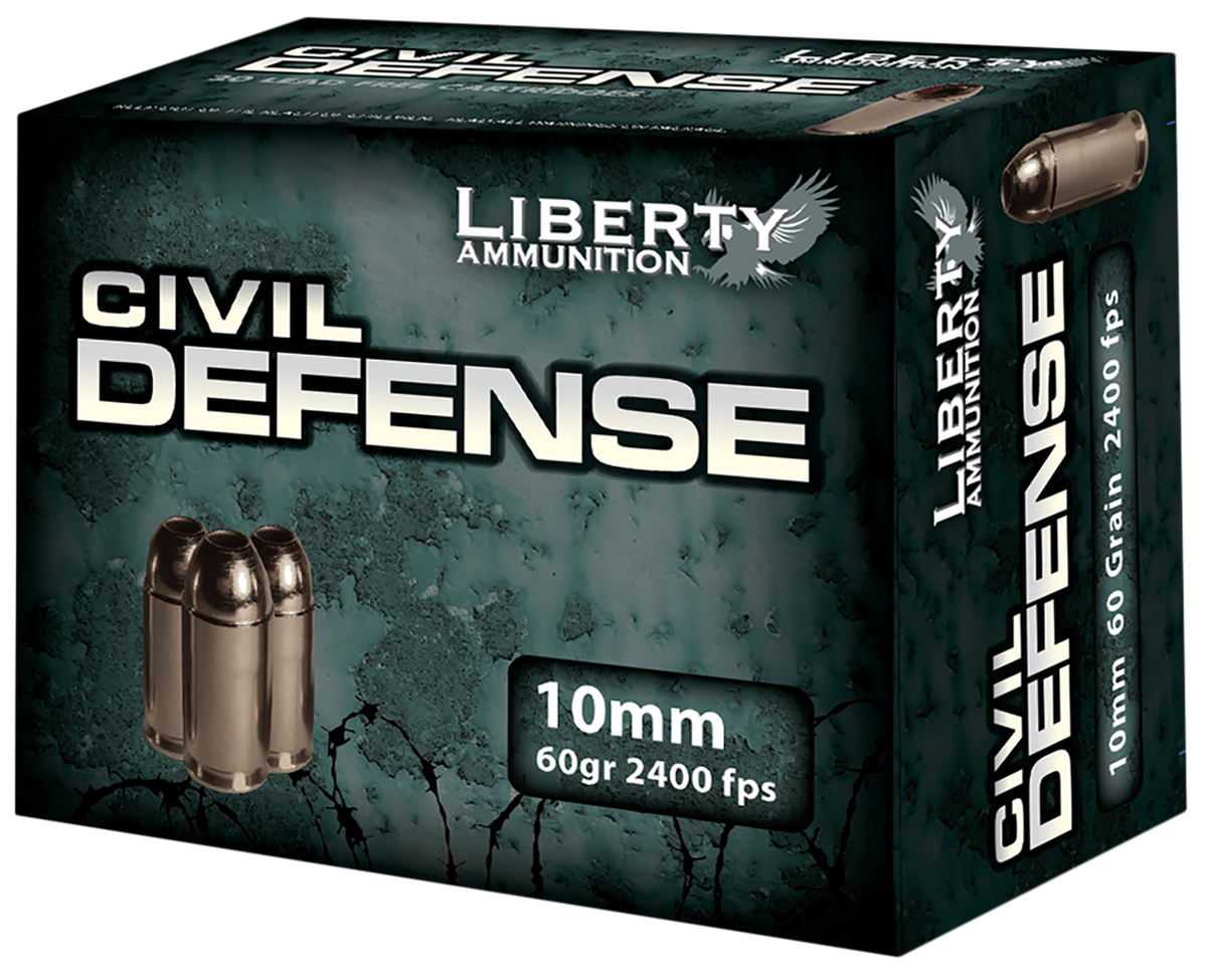 Liberty Ammunition Civil Defense 10mm Auto 60gr Lead Free Fragmenting HP - Box or Case