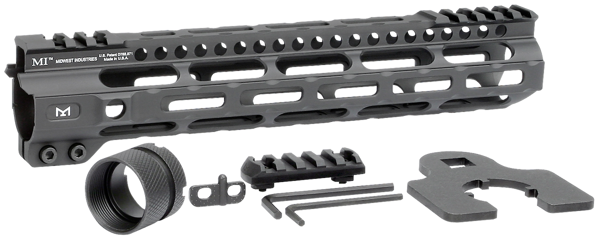 Midwest Industries Combat Rail Lightweight AR-15 10.5" M-LOK Handguard - Black