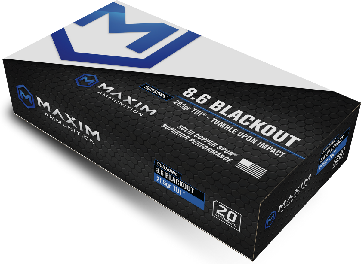 Maxim Defense SBA 8.6 Blackout 285gr TUI Solid Copper Rifle Ammo - Box or Case