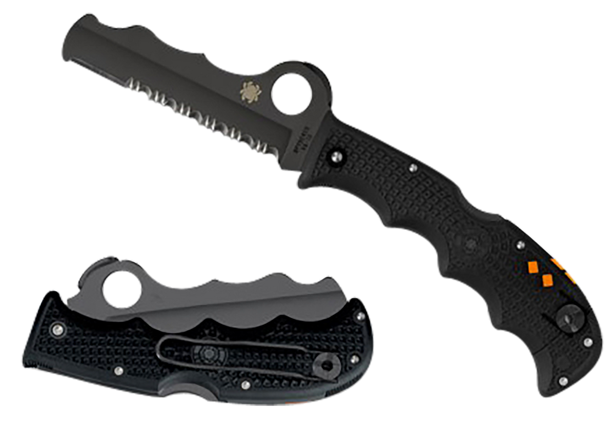 Spyderco Assist Lightweight 3.69" Part Serrated Black DLC VG-10 FRN Folding Knife