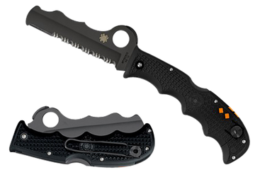 Spyderco Assist Lightweight 3.69" Part Serrated Black DLC VG-10 FRN Folding Knife