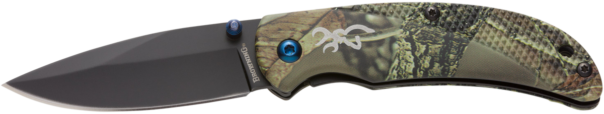 Browning Prism 3 EDC 2.38" 7Cr17MoV Plain Folding Knife - Camo Aluminum w/Brass Accents