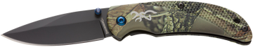 Browning Prism 3 EDC 2.38" 7Cr17MoV Plain Folding Knife - Camo Aluminum w/Brass Accents
