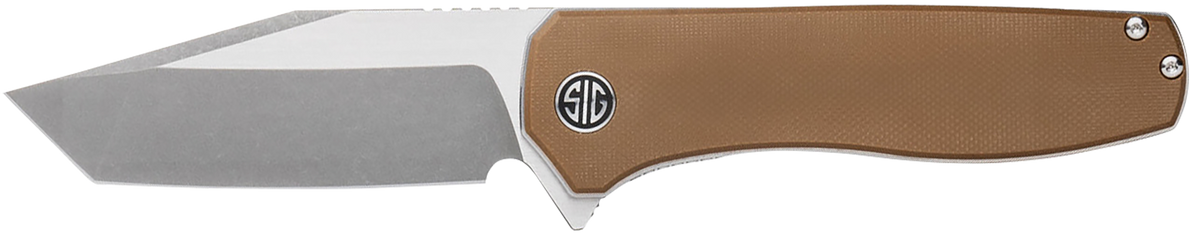 Eikonic Knife Company Xiphos 3.40" Folding Modified Tanto Plain Edge Nitro-V Coyote Brown G10 Handle