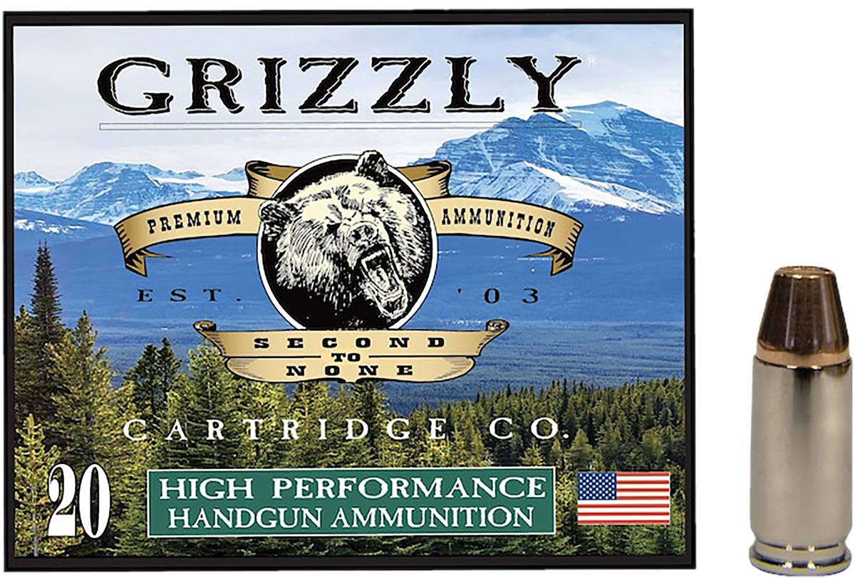 Grizzly Ammo 9mm Luger +P 124gr Full Metal Jacket Flat Point - Box or Case