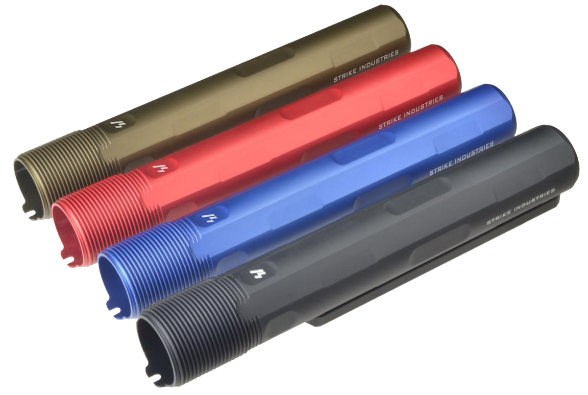 Strike Industries Advanced Receiver Extension Buffer Tube AR-15/AR-10 7-Position Mil-Spec Red Anodized Aluminum