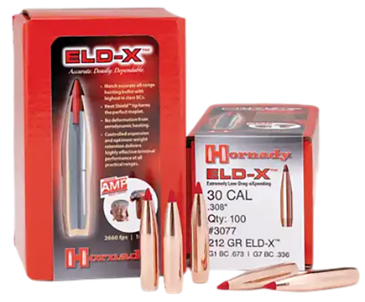 Hornady ELD-X 30 Cal .308 220 gr Reloading Bullets - 100 Per Box
