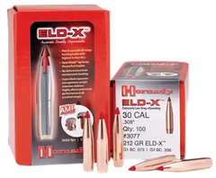 Hornady ELD-X 30 Cal .308 220 gr Reloading Bullets - 100 Per Box