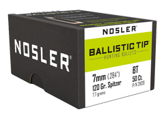 Nosler Ballistic Tip 7mm .284 120gr Spitzer Reloading Bullets - 50/Box