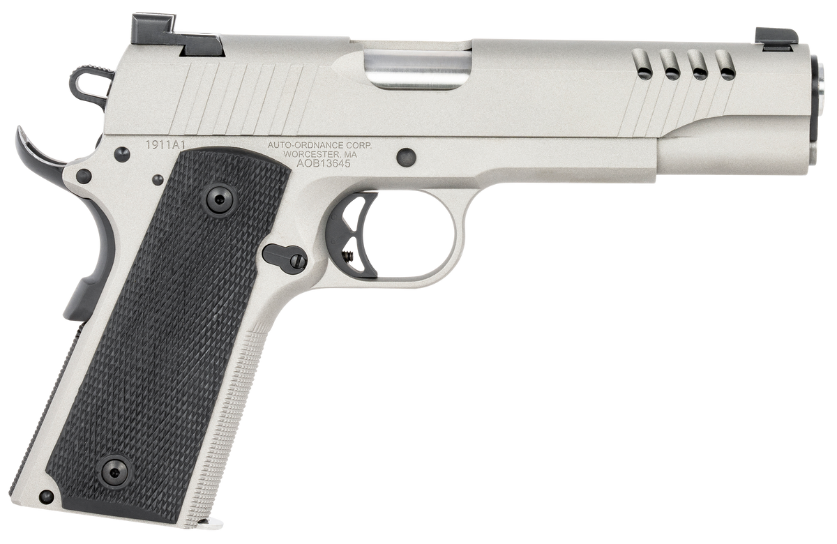 Auto Ordnance 1911TCAC6 1911 A1 45 ACP 5" 7+1 SAO Pistol - Savage Silver Cerakote
