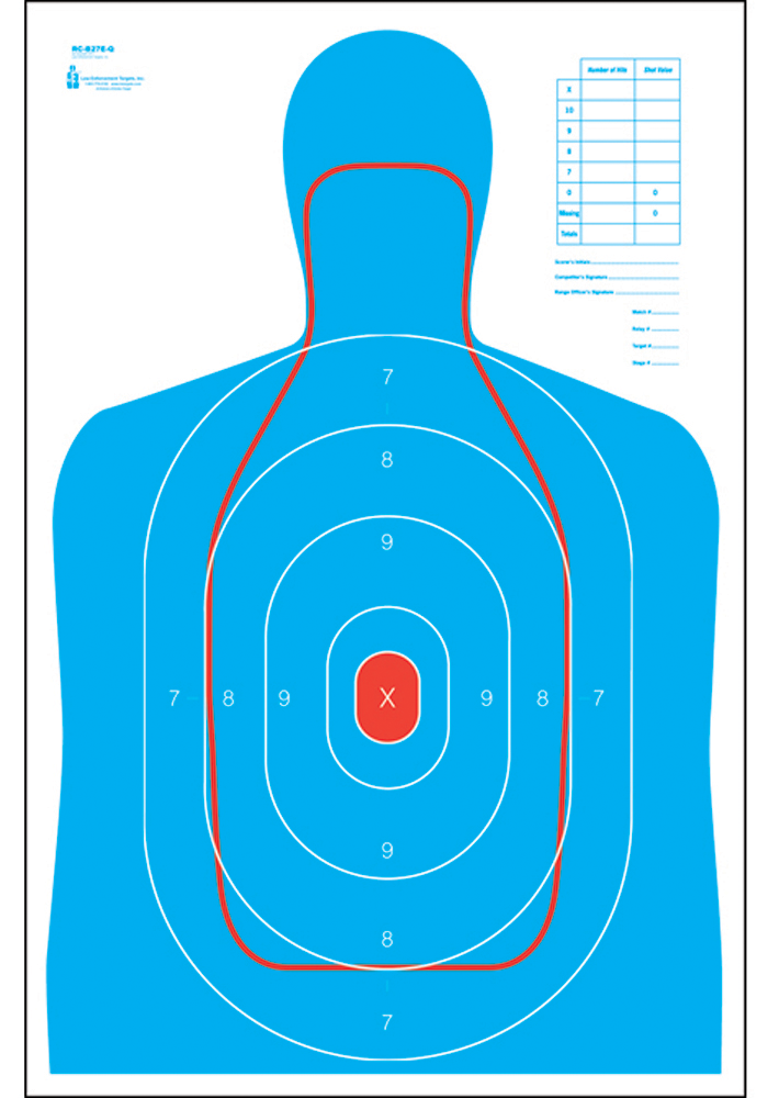 Action Target RCB27EQ100 Qualification B-27E & FBI Q Combo Silhouette Hanging Paper Target 23" x 35" 100/Box
