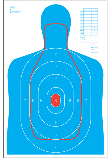 Action Target RCB27EQ100 Qualification B-27E & FBI Q Combo Silhouette Hanging Paper Target 23" x 35" 100/Box