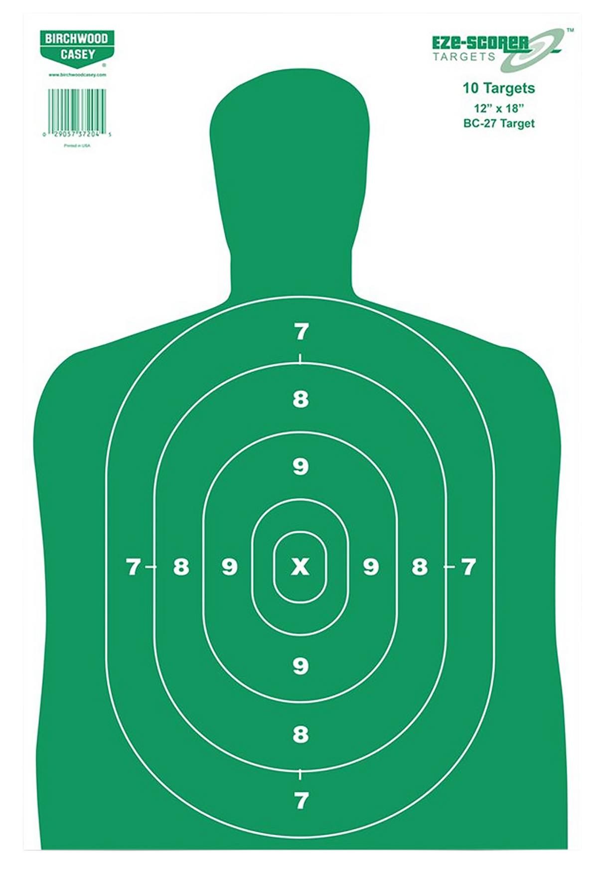Birchwood Casey EZE-Scorer BC-27 Silhouette Paper Target 12x18 100 Per Pkg