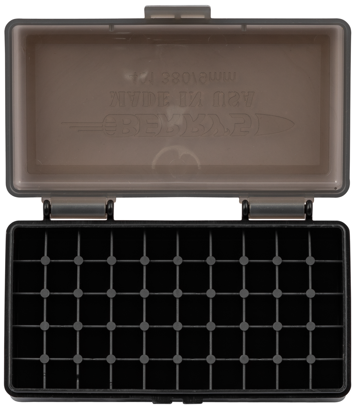 Berry's 19642 Ammo Box 9mm Luger,.380 ACP 50rd Smoke Lid w/Black Bottom