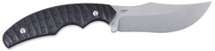 Columbia River CRKT 3610 Burrower 3.66" Fixed Clip Point Plain Stonewashed D2 Steel Black Micarta Knife