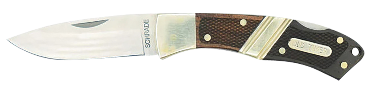 Old Timer Mountain Beaver Jr. 2.50" Folding Drop Point Plain Mirror Polished 9Cr18MoV SS - Ebony & Rosewood/Nickel Handle