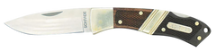 Old Timer Mountain Beaver Jr. 2.50" Folding Drop Point Plain Mirror Polished 9Cr18MoV SS - Ebony & Rosewood/Nickel Handle