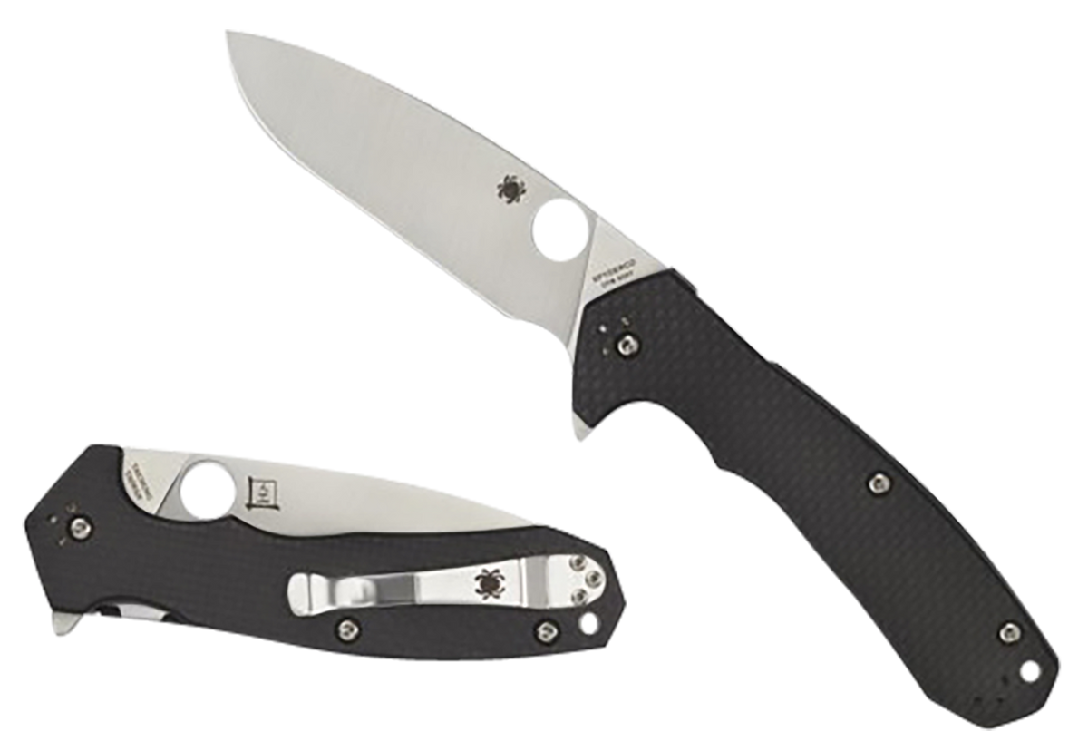 Spyderco Amalgam 3.80" CPM S30V Satin Drop Point Plain Edge Carbon Fiber/G10 Folding Knife