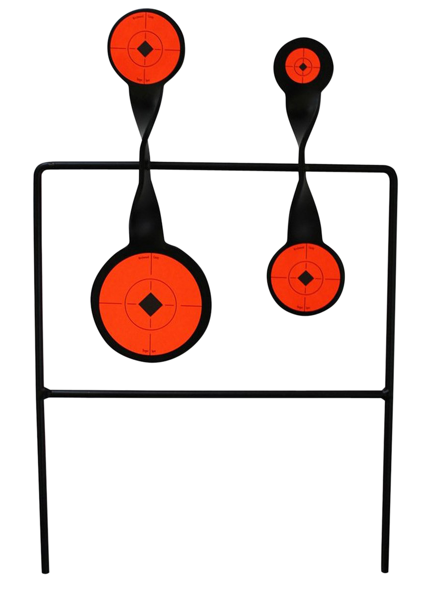 Birchwood Casey World of Targets Duplex Spinner AR500 Steel 3.625/2.25/1.625 in Black/Orange Rimfire