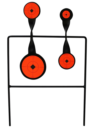 Birchwood Casey World of Targets Duplex Spinner AR500 Steel 3.625/2.25/1.625 in Black/Orange Rimfire