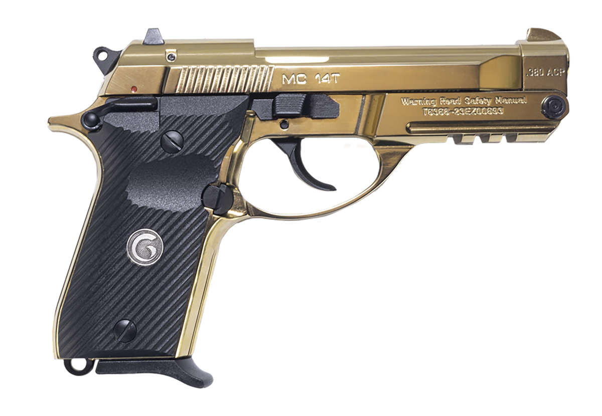 EAA Girsan MC 14T Solution 380 ACP 4.50" 13+1 Semi-Auto Pistol - Gold Plated
