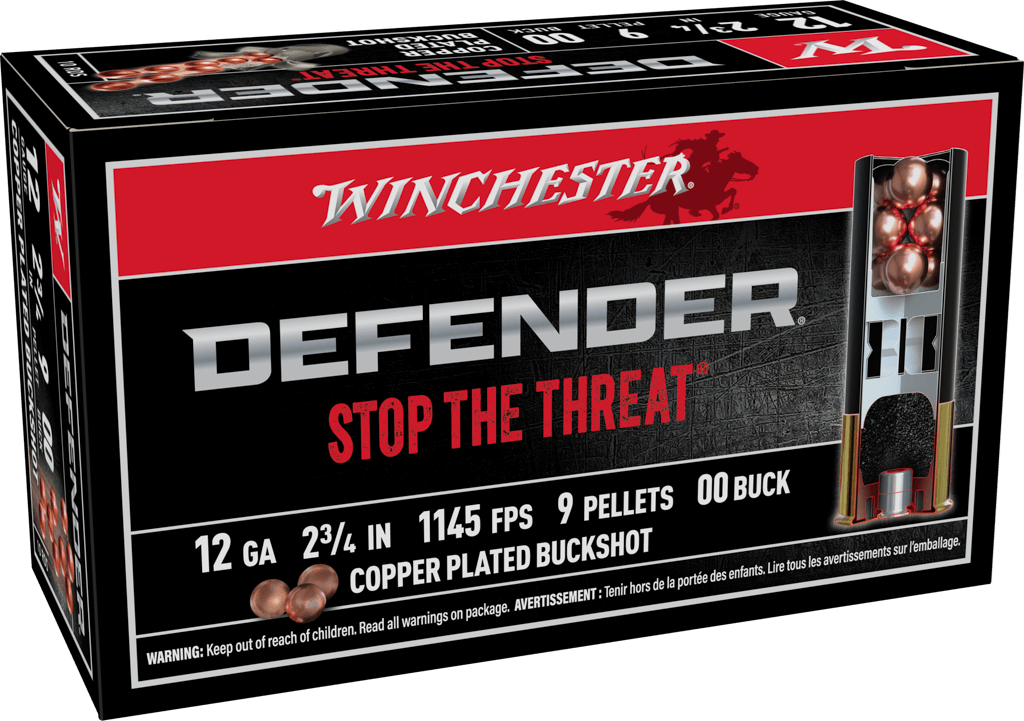 Winchester Ammo Defender 12 Gauge 2.75" 9 Pellets 00 Buck Shot - Box or Case