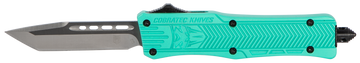 CobraTec Knives CTK-1 Small 2.75" OTF Tanto Plain D2 Steel Tiffany Blue Aluminum Handle