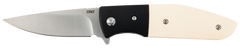 Columbia River Curfew 3.10" Folding Drop Point Plain Satin 8Cr13MoV Black/White Resin Knife