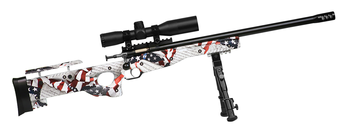 Crickett KSA2153 Precision Complete Package 22 LR 16.12" 1-Rd Bolt Action Rifle - American Flag Thumbhole Stock w/4x28 Scope