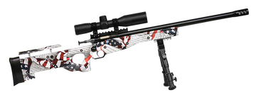 Crickett KSA2153 Precision Complete Package 22 LR 16.12" 1-Rd Bolt Action Rifle - American Flag Thumbhole Stock w/4x28 Scope