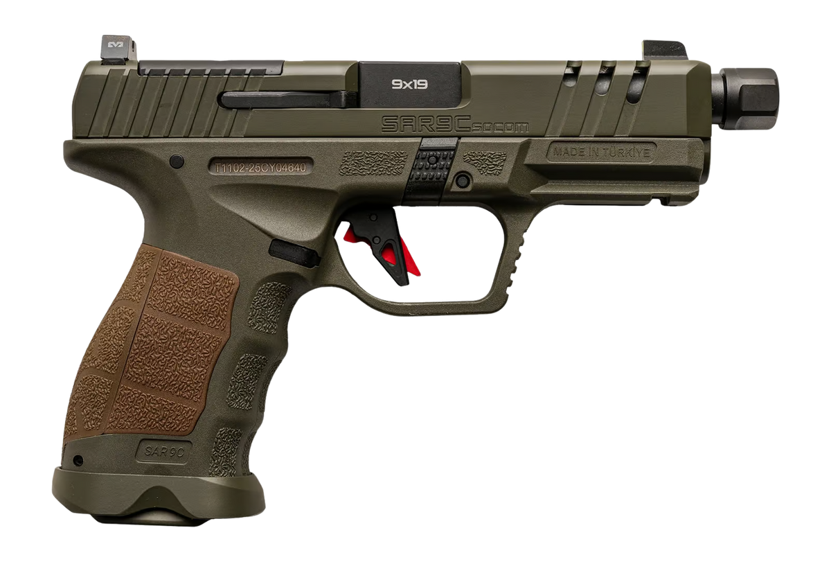 SAR USA SAR9 SOCOM Compact 9mm Luger 4.70" 10+1 Semi-Auto Pistol - OD Green