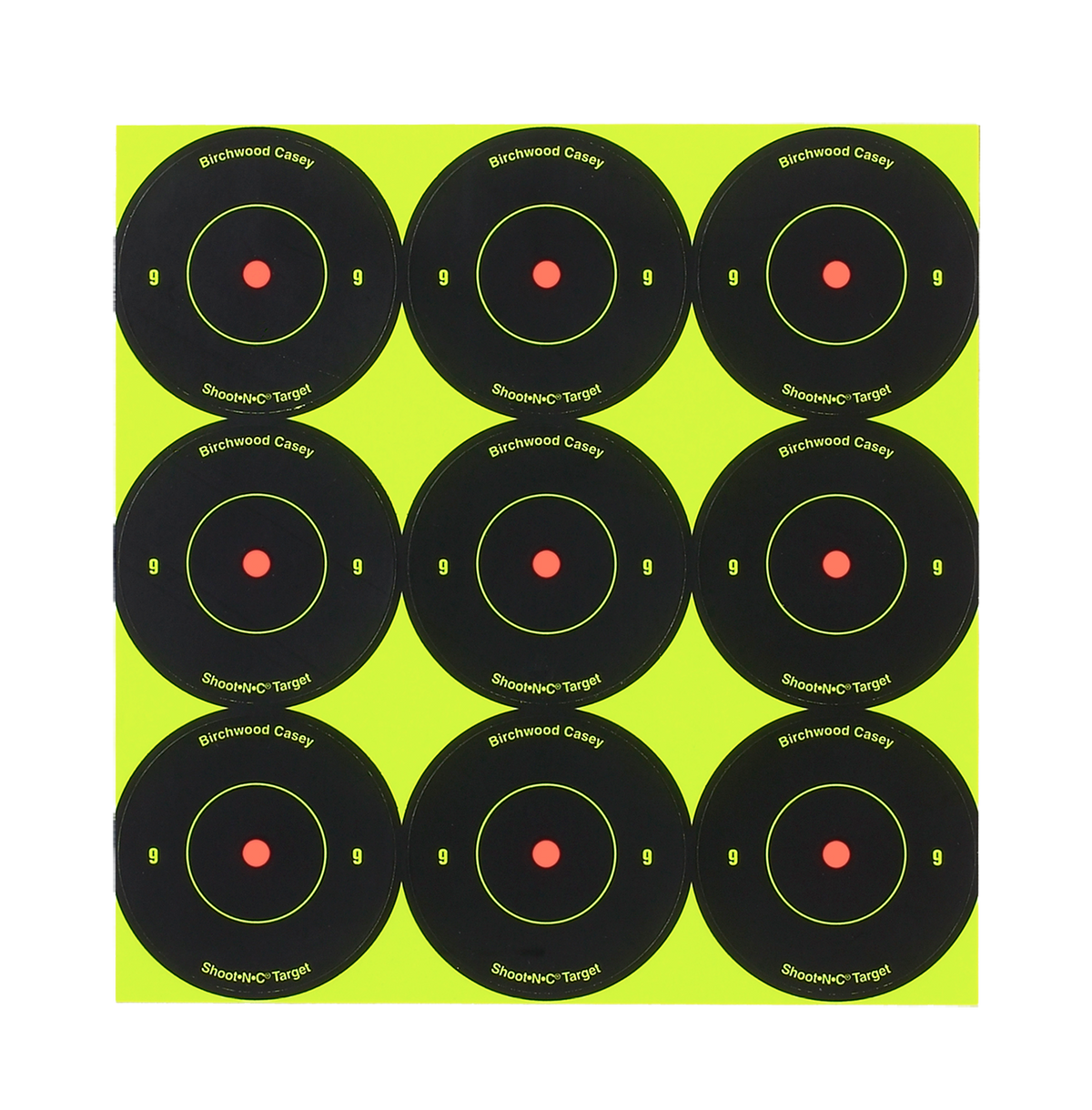 Birchwood Casey Shoot-N-C Reactive 2" Bullseye Paper Target 12 Pack