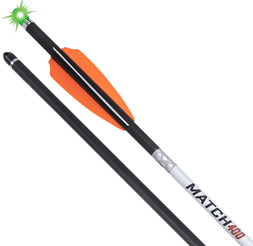 TenPoint Match 400 Alpha Blaze Carbon 20" 400gr .004 Straightness Crossbow Bolt - 3 Pack - Green