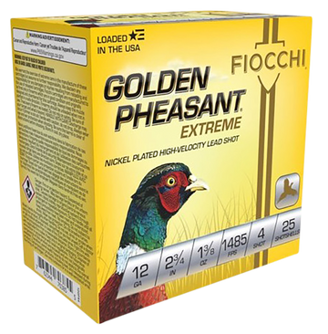 Fiocchi Golden Pheasant Extrema 12 Gauge 2.75" 1 3/8 oz #4 Shot - Box or Case