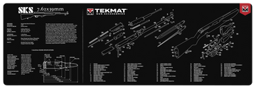 TekMat TEKR36SKS SKS Cleaning Mat 12x36 Black/White Rubber w/ Parts Diagram