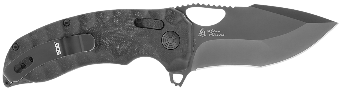 S.O.G Kiku XR LTE 3.02" Folding Tanto Plain Cryo CTS XHP Black Linen Micarta Handle
