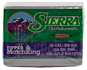 Sierra Tipped MatchKing 30 Cal .308 168gr Reloading Bullets - 500/Box