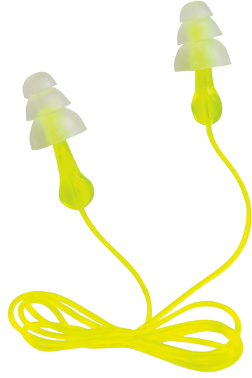 3M Peltor Tri-Flange Reusable Earplugs 26 dB NRR Polymer In The Ear Yellow - 3 Pair