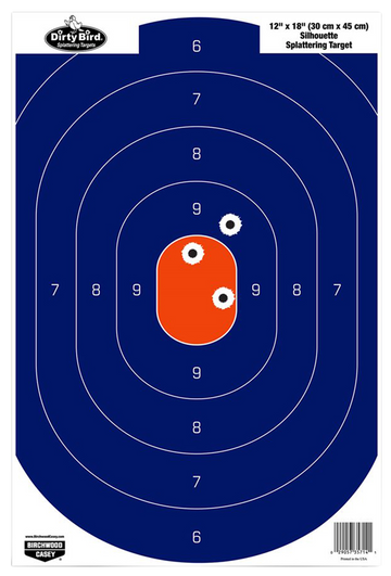 Birchwood Casey Dirty Bird Silhouette 12" x 18" Hanging Tagboard Target 8-Pack Blue/Orange