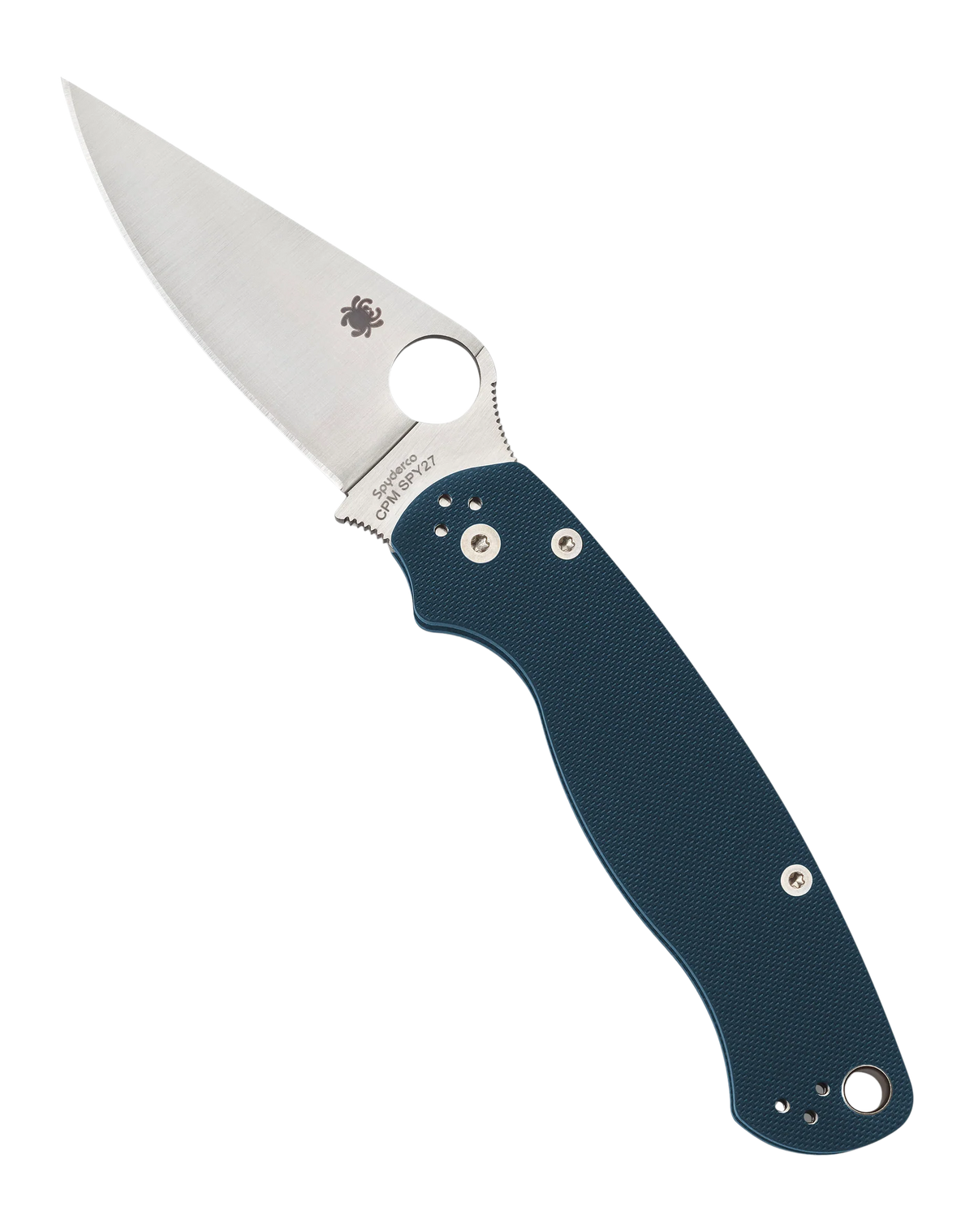Spyderco Para Military 2 3.45" CPM SPY27 Plain Edge Cobalt Blue G-10 Folding Knife