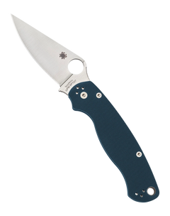 Spyderco Para Military 2 3.45" CPM SPY27 Plain Edge Cobalt Blue G-10 Folding Knife