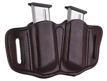 1791 Gunleather MAG2.1 Double Mag Holster Single Stack Signature Brown Leather Belt Slide