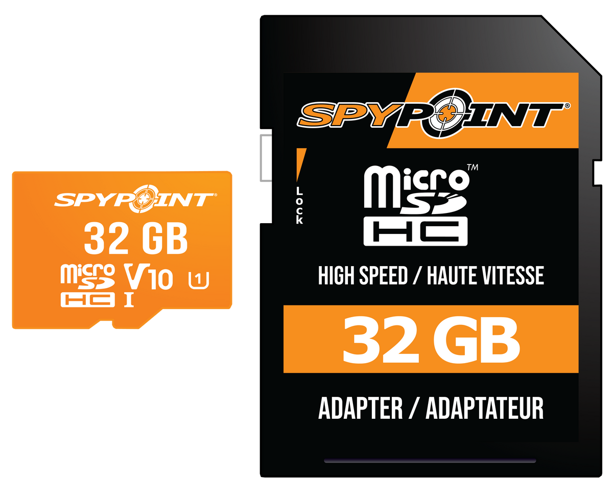 Spypoint 05889 Micro SD Memory Card 32GB Class 10 w/ SD Adapter - Trail Camera Storage