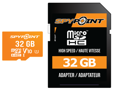 Spypoint 05889 Micro SD Memory Card 32GB Class 10 w/ SD Adapter - Trail Camera Storage